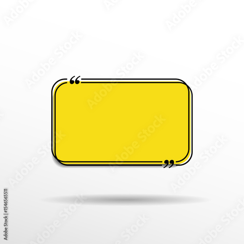 Quote box frame. Quote text in speech bubble. Quote box icon. Blank template quote text info design boxes quotation bubble blog quotes symbols.