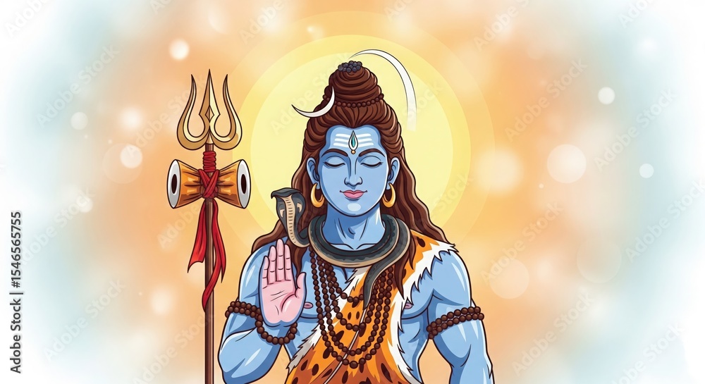 Fototapeta premium Lord Shiva Mahadev Shankar Neelkanth Adiyogi 4K HD Desktop Laptop Wallpaper Background | 4K HD Mahashivratri Wallpaper Background | Shiv Ji 4K Wallpaper for PC