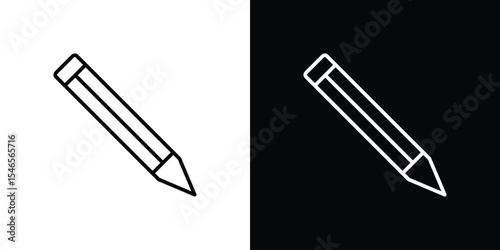 Pencil icon in black. flat graphic vector icon