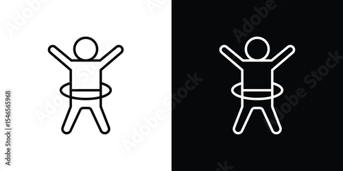 People Hula hop icon in black. flat graphic vector icon