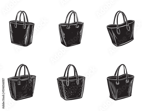 tote bag sketch icon silhouette vector illustration