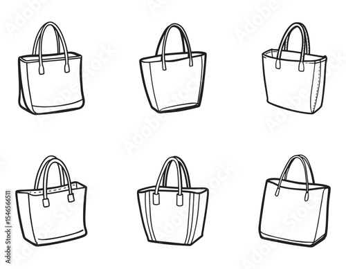 tote bag sketch line art vector illustration
