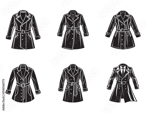 trench coat sketch icon silhouette vector illustration