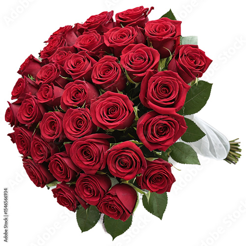 one hundred red roses bouquet isolated on transparent background