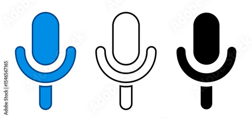 Microphone speaker icon set in different style – vector