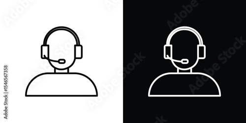 Personal assistant icon in black. flat graphic vector icon