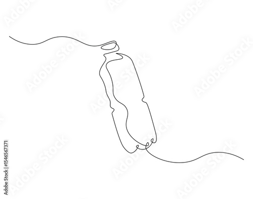 Plastic bottle continuous line. Continuous one line drawing of plastic bottle. Water packaging concept. Single line drawing