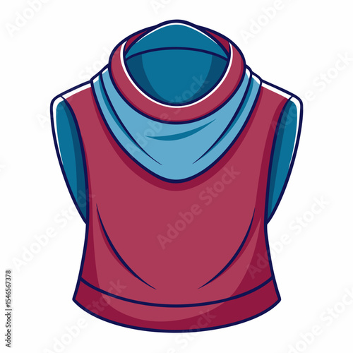 Cowl Neck Top Silhouette on White