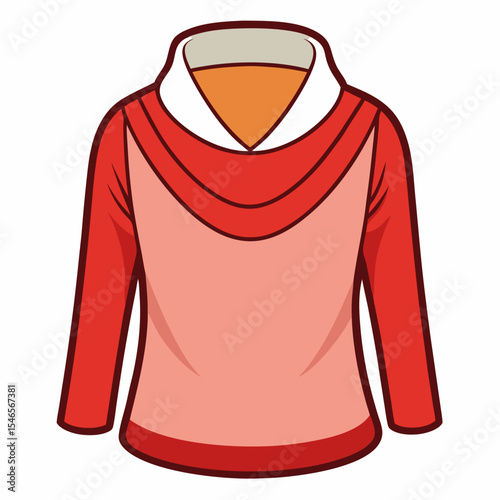 Cowl Neck Top Silhouette on White