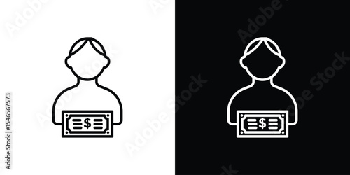 Personal loan icon in black. flat graphic vector icon