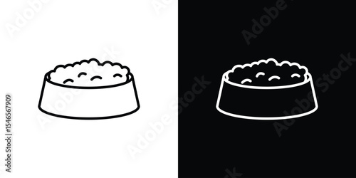 Pet food icon in black. flat graphic vector icon
