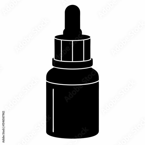 black plastic bottle isolated on white
