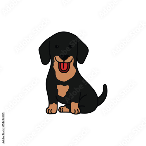 Dachshund dog flat character vector design
