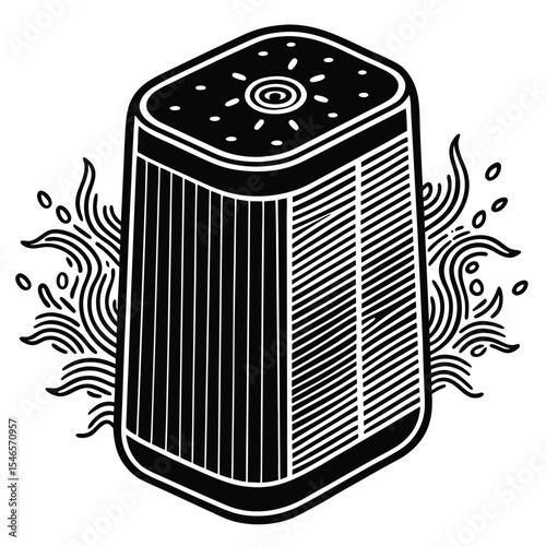 Smart Speaker Illustration  Modern Device with Nature-Inspired Design