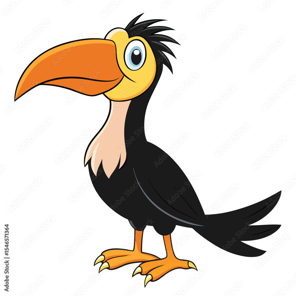 Naklejka premium toucan bird vector illustration white background