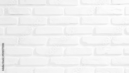 Vector white brick wall background. Detail of a white brick wall texture. 