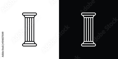 Pillar icon in black. flat graphic vector icon