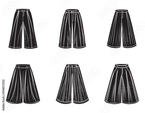 wide leg pants sketch icon silhouette vector illustration