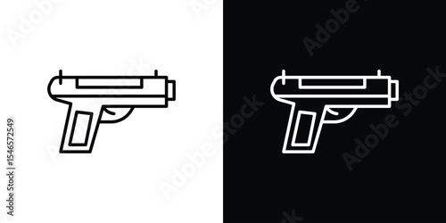 Foto Pistol icon in black. flat graphic vector icon