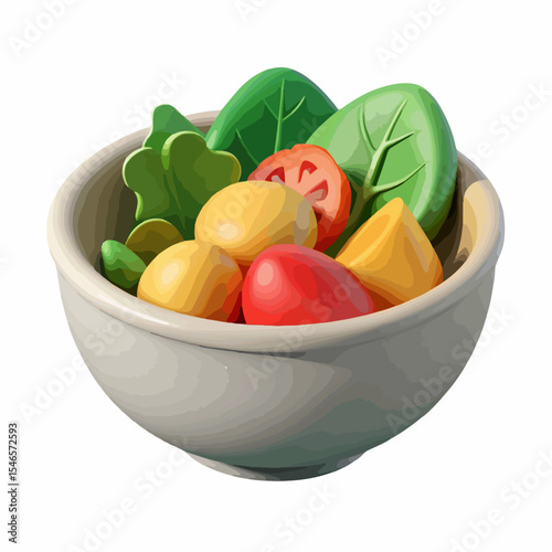 Simple salad ingredients line art illustration for banners and advertisements