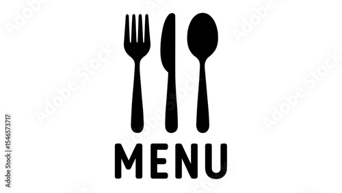 Set of Fork, Knife, and Spoon Icons – Flat Style Cutlery Silhouettes