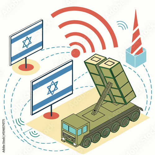 Digital warfare concept with maps and codes