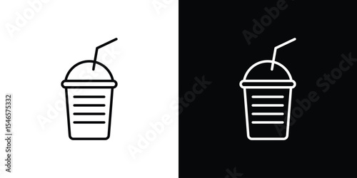Plastic drinking cup icon in black. flat graphic vector icon