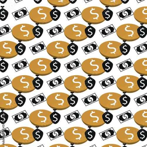 Wealth Pattern: A pattern featuring stylized depictions of currency symbols, coins, and money bags set against a contrasting backdrop, conjuring visions of abundance and prosperity.