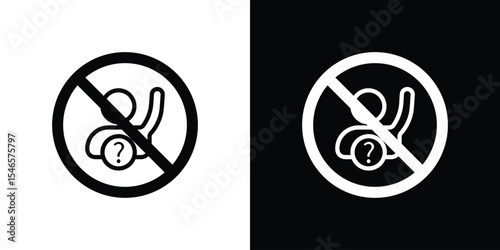 Please do not ask signs in black. flat graphic vector icon