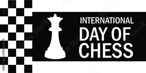 International Day of Chess Poster with King Piece Theme