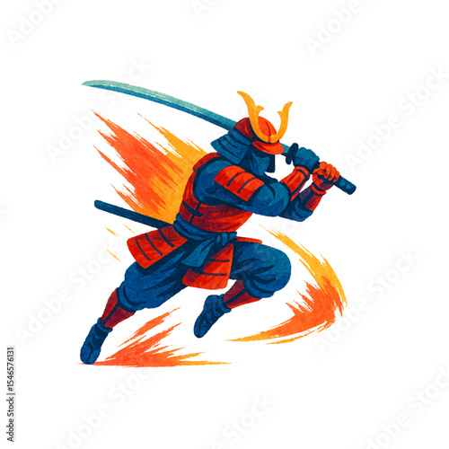 samurai hero with his katana