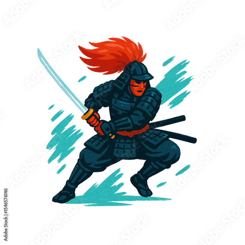 samurai army with hairy headgear