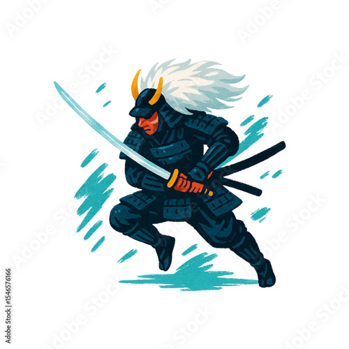 samurai army with hairy headgear