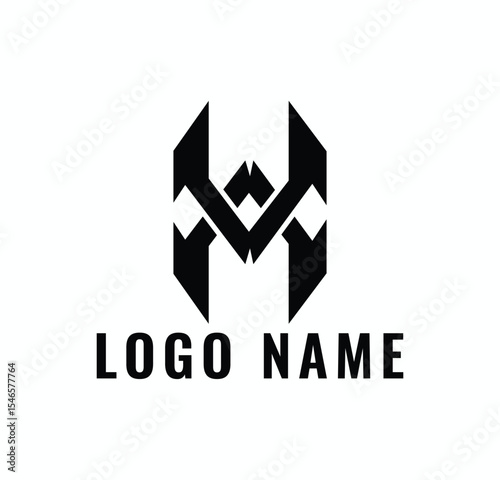 Modern Letter H Logo with Geometric Design