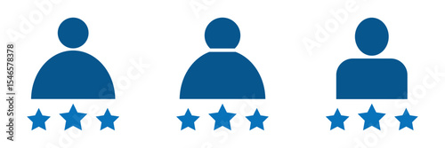 Customer rating star icon. review icon