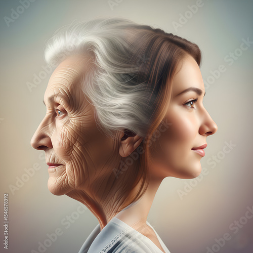 Wallpaper Mural The Passage of Time. Past and Future. The Two Faces of Life. The Evolution of Beauty Torontodigital.ca