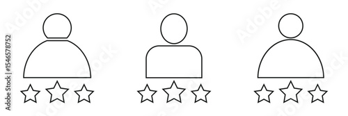 Customer rating star icon. review icon