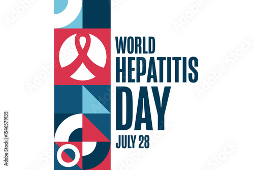 World Hepatitis Day. July 28. Holiday concept. Template for background, banner, card, poster with text. Vector EPS10 illustration.