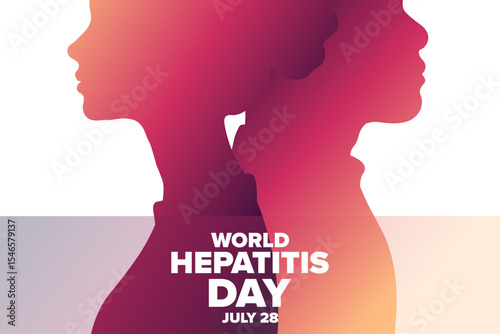 World Hepatitis Day. July 28. Holiday concept. Template for background, banner, card, poster with text. Vector EPS10 illustration.