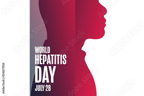 World Hepatitis Day. July 28. Holiday concept. Template for background, banner, card, poster with text. Vector EPS10 illustration.