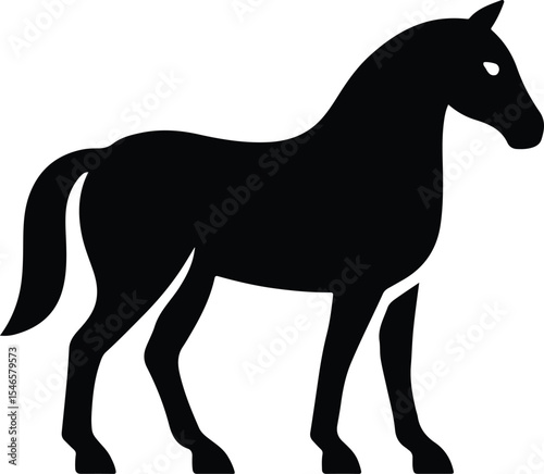 Silhouette horse standing in simple design illustration vector illustration