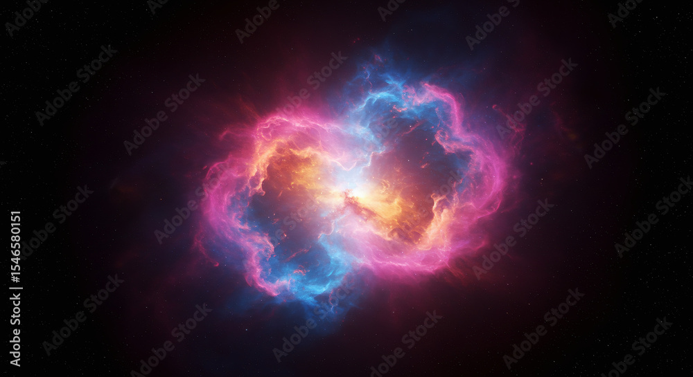 Fototapeta premium Isolated Colorful Nebula in Deep Space – High Resolution Cosmic Cloud with Vivid Colors and Starless Background for Sci-Fi, Astronomy, and Outer Space Art Projects