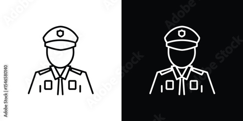 Police icon in black. flat graphic vector icon