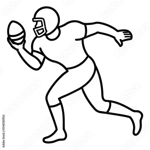 Dynamic Quarterback Throwing American Football Vector illustration of a man exercising