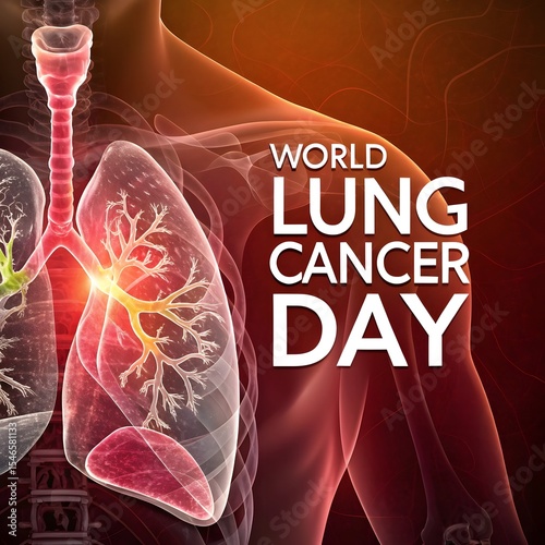 World lung cancer day awareness graphic