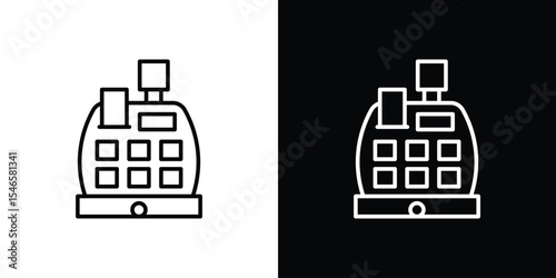 POS system icon in black. flat graphic vector icon