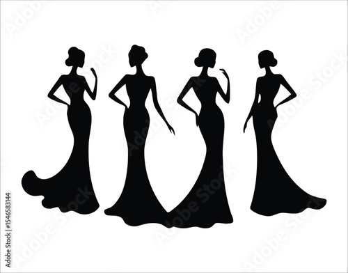 silhouettes of women