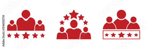 Customer Review icon set multiple style collection.