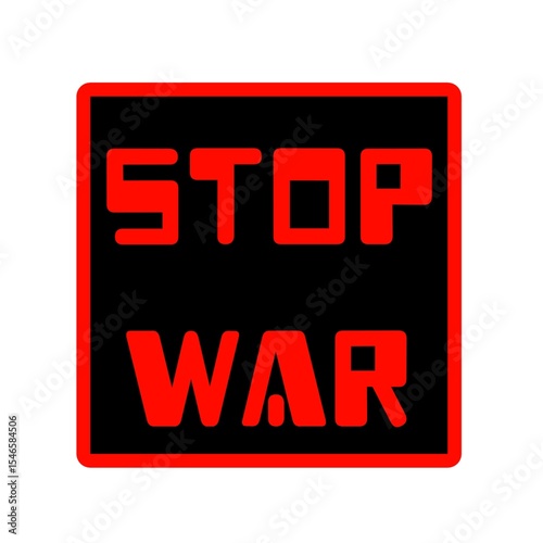 Stop war sign design with red color and black background