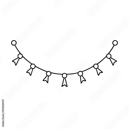 Black and White Bunting Party Decoration String vector